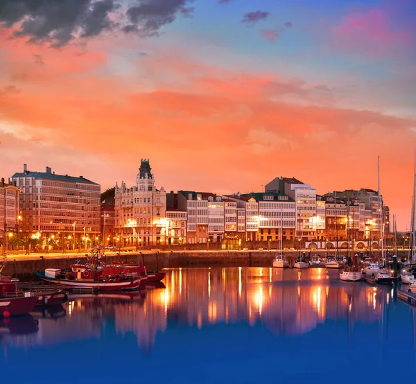 Coruna Sunset Port Marina Galicia Spain — Stock Photo, Image