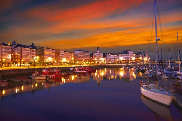 Coruna Slunce Přístavu Marina Galicii Španělsku — Stock fotografie