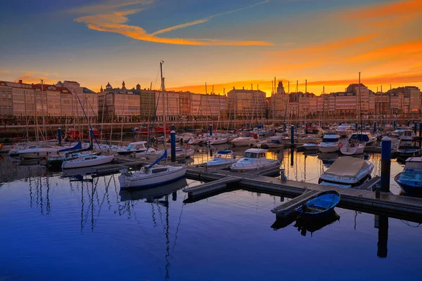 Coruna Zachód Portu Marina Galicja Hiszpania — Zdjęcie stockowe