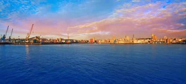 Salida Del Sol Del Puerto Coruña Galicia España — Foto de Stock