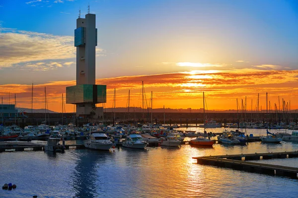 Haven Coruna Zonsopgang Galicië Van Spanje — Stockfoto