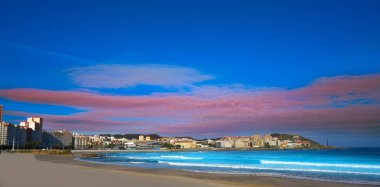 Galicia İspanya'nın La Coruna Riazor beach