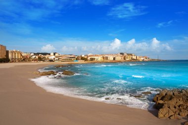 Galicia İspanya'nın La Coruna Riazor beach