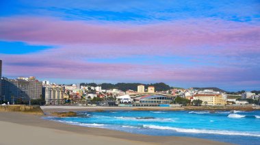 Galicia İspanya'nın La Coruna Riazor beach
