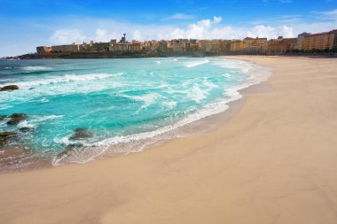 Galicia İspanya'nın La Coruna Riazor beach