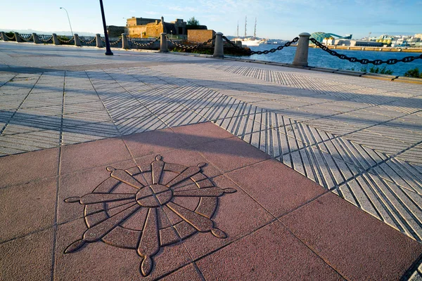 Coruna Port Pavement Detalhe Galiza Espanha — Fotografia de Stock