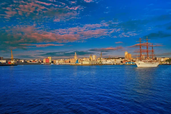 Coruna Port Sunrise Galicia Spain — Stock Photo, Image