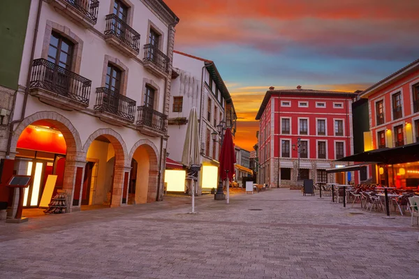 Llanes Dorp Zonsondergang Asturias Spanje — Stockfoto