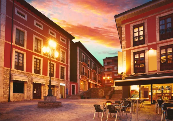 Puesta Sol Del Pueblo Llanes Asturias España — Foto de Stock