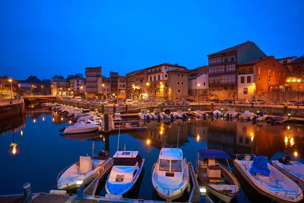 Llanes Marina Port Zonsondergang Asturias Spanje — Stockfoto