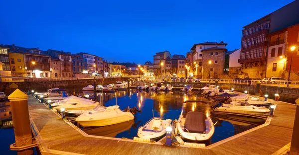 Llanes Port Plaisance Coucher Soleil Dans Les Asturies Espagne — Photo