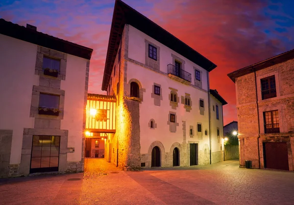 Puesta Sol Del Pueblo Llanes Asturias España — Foto de Stock