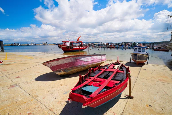 Grove Ogrove Porto Con Barche Pesca Del Fiume Arosa Pontevedra — Foto Stock