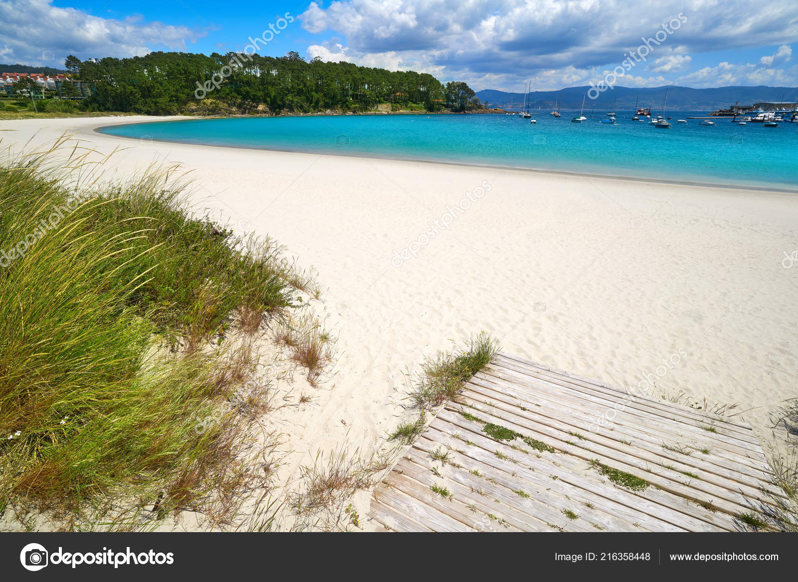 Plage Portonovo Baltar Dans Pontevedra Galice Sanxenxo Aussi