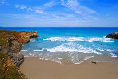Playa las catedrales Catedrais plaj Lugo İspanya Ribadeo Galiçya