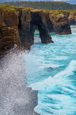Playa las catedrales Catedrais plaj Lugo İspanya Ribadeo Galiçya