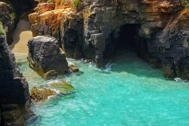 Playa las catedrales Catedrais plaj Lugo İspanya Ribadeo Galiçya