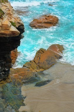 Playa las catedrales Catedrais plaj Lugo İspanya Ribadeo Galiçya