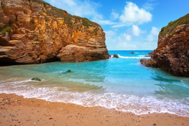 Playa las catedrales Catedrais plaj Lugo İspanya Ribadeo Galiçya