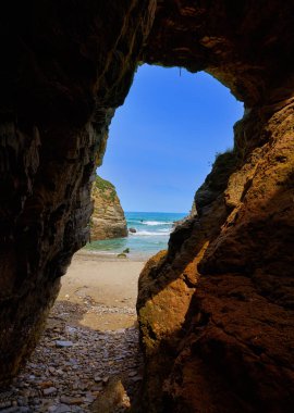 Playa las catedrales Catedrais plaj Lugo İspanya Ribadeo Galiçya