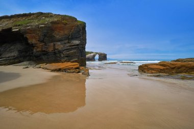 Playa las catedrales Catedrais plaj Lugo İspanya Ribadeo Galiçya