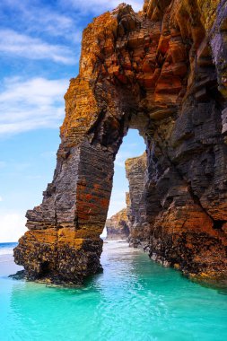 Playa las catedrales Catedrais plaj Lugo İspanya Ribadeo Galiçya