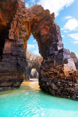 Playa las catedrales Catedrais plaj Lugo İspanya Ribadeo Galiçya
