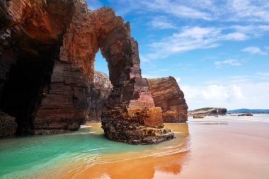 Playa las catedrales Catedrais plaj Lugo İspanya Ribadeo Galiçya