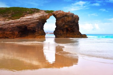 Playa las catedrales Catedrais plaj Lugo İspanya Ribadeo Galiçya