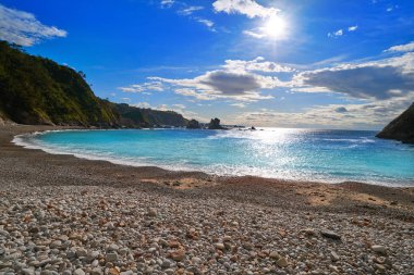 İspanya 'dan Cudillero Asturias' ta Playa del Silencio