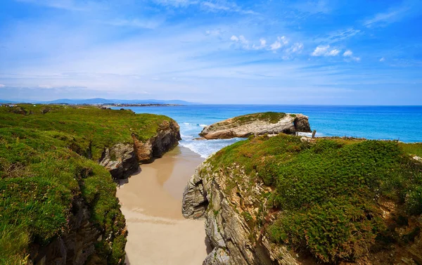 Playa Las Catedrales Catedrais Beach Galicji Ribadeo Lugo Hiszpania — Zdjęcie stockowe