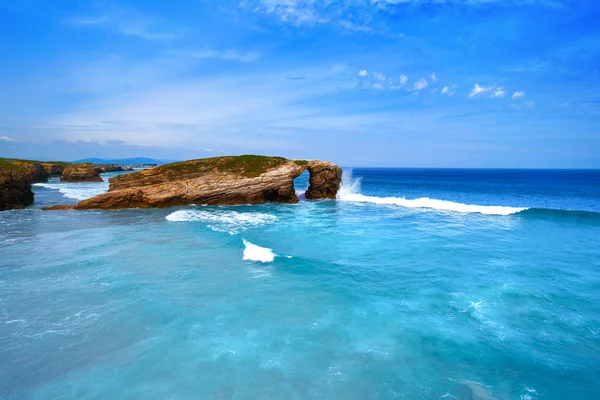 Playa Las Catedrales Catedrais Strand Ribadeo Galicië Van Lugo Spanje — Stockfoto