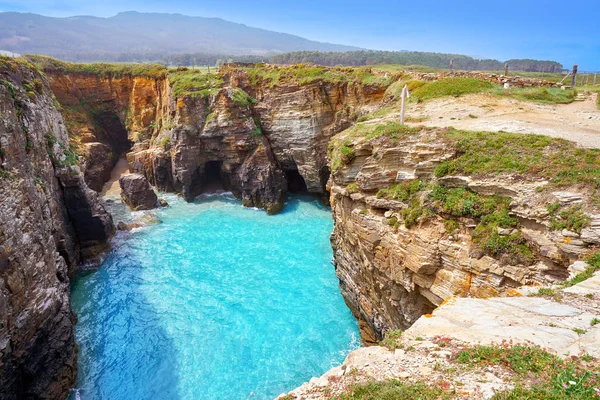 Παραλία Playa Las Catedrales Catedrais Ribadeo Γαλικία Της Ισπανίας Lugo — Φωτογραφία Αρχείου