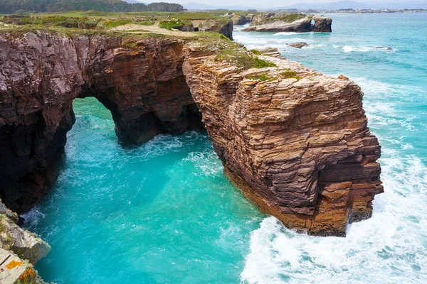 Playa Las Catedrales Catedrais Beach Galicji Ribadeo Lugo Hiszpania — Zdjęcie stockowe