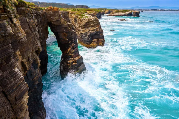 Playa Las Catedrales Catedrais Strand Ribadeo Galicië Van Lugo Spanje — Stockfoto