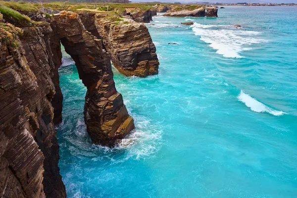 Παραλία Playa Las Catedrales Catedrais Ribadeo Γαλικία Της Ισπανίας Lugo — Φωτογραφία Αρχείου