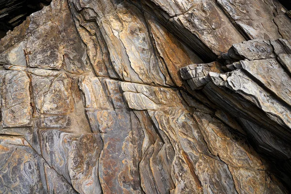 Textura Piedra Pizarra Playa Las Catedrales Ribadeo Galicia España —  Fotos de Stock