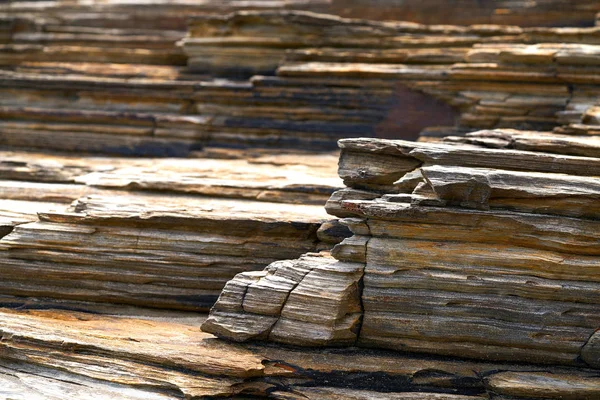 Textura Ardósia Pedra Playa Las Catedrales Ribadeo Galiza Espanha — Fotografia de Stock