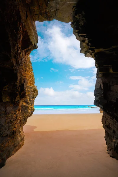 Playa Las Catedrales Catedrais Beach Galicji Ribadeo Lugo Hiszpania — Zdjęcie stockowe