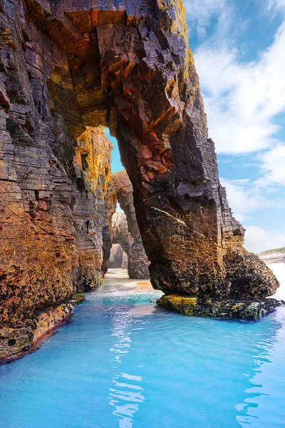 Playa Las Catedrales Playa Catedrales Ribadeo Galicia Lugo España —  Fotos de Stock