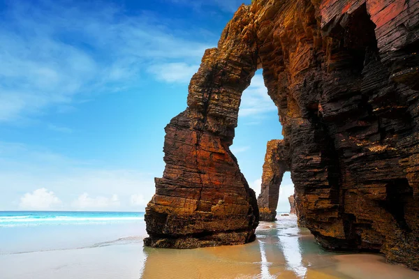 Playa Las Catedrales Catedrais Strand Ribadeo Galicië Van Lugo Spanje — Stockfoto