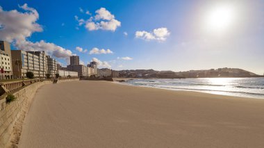 Galicia İspanya'nın La Coruna Riazor beach