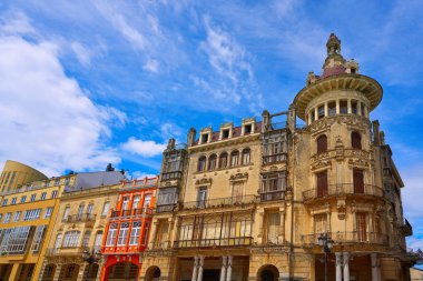 Ribadeo Torre de los Moreno Kulesi bulunan Galiçya, İspanya