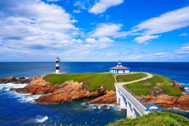 Ribadeo Illa Pancha Lighthouse island in Galicia of Spain clipart