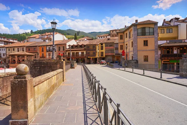Potes Wieś Mostu Drogowego Cantabria Hiszpania — Zdjęcie stockowe