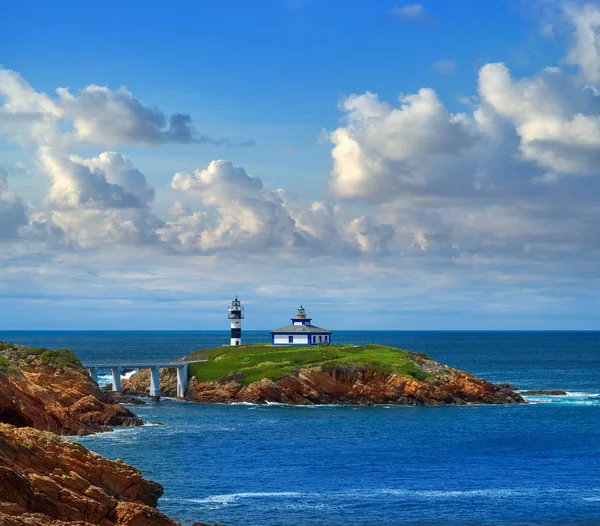 Ribadeo Illa Pancha Lighthouse Island Galicja Hiszpania — Zdjęcie stockowe