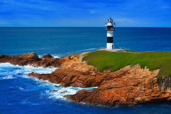 Ribadeo Illa Pancha Fyr Galicien Spanien — Stockfoto