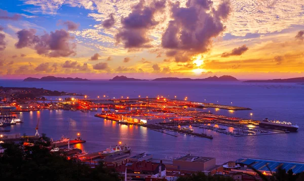 Віго Горизонт Порт Заходу Сонця Галичині Іспанії — стокове фото