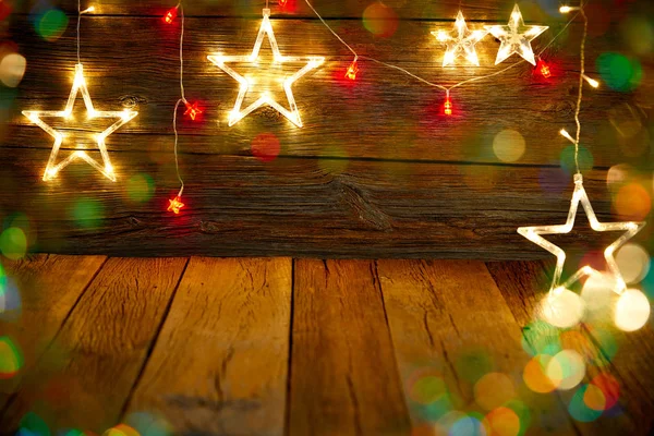 Boże Narodzenie Snowflake Star Vintage Rustykalne Drewniane Tła Ozdoba — Zdjęcie stockowe