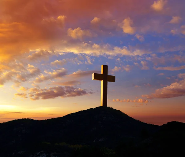 十字架クロス キリスト教写真マウントのゴルゴタのシンボル — ストック写真
